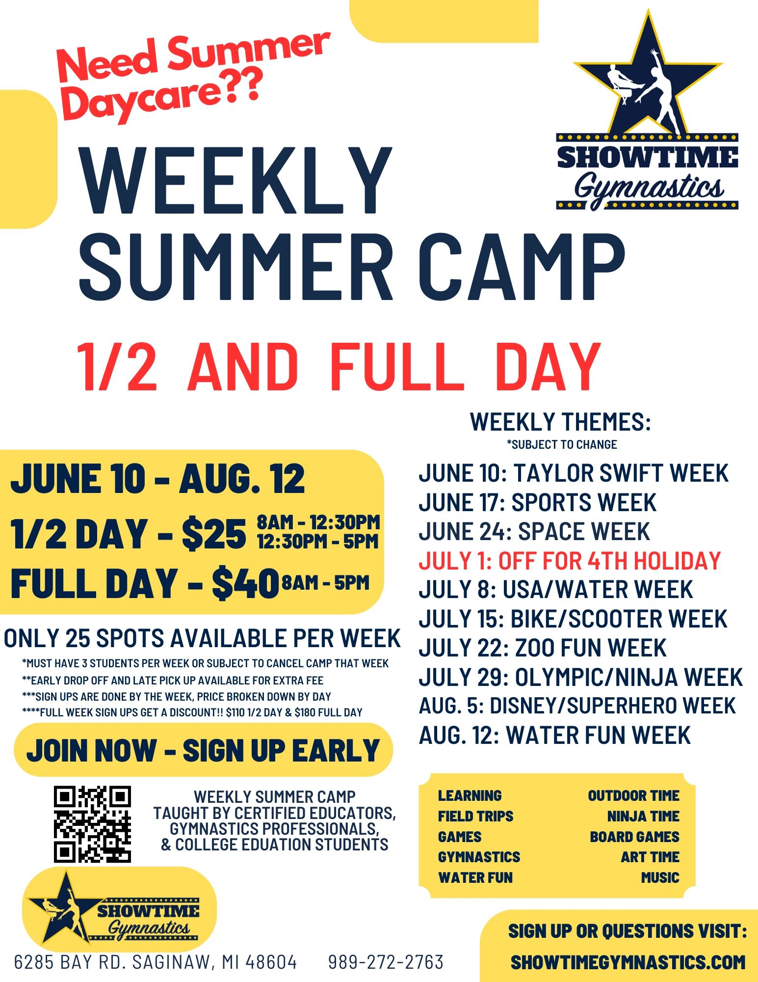 Cheerleading and Gymnastics Classes at Showtime Gymnastics